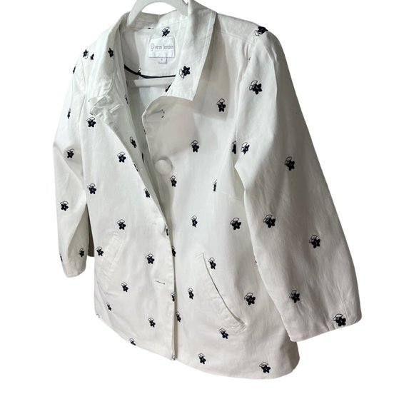 VTG ERIN LONDON Women's Embroidered Lined Button Jacket with Shoulder Pads S - Picture 5 of 8